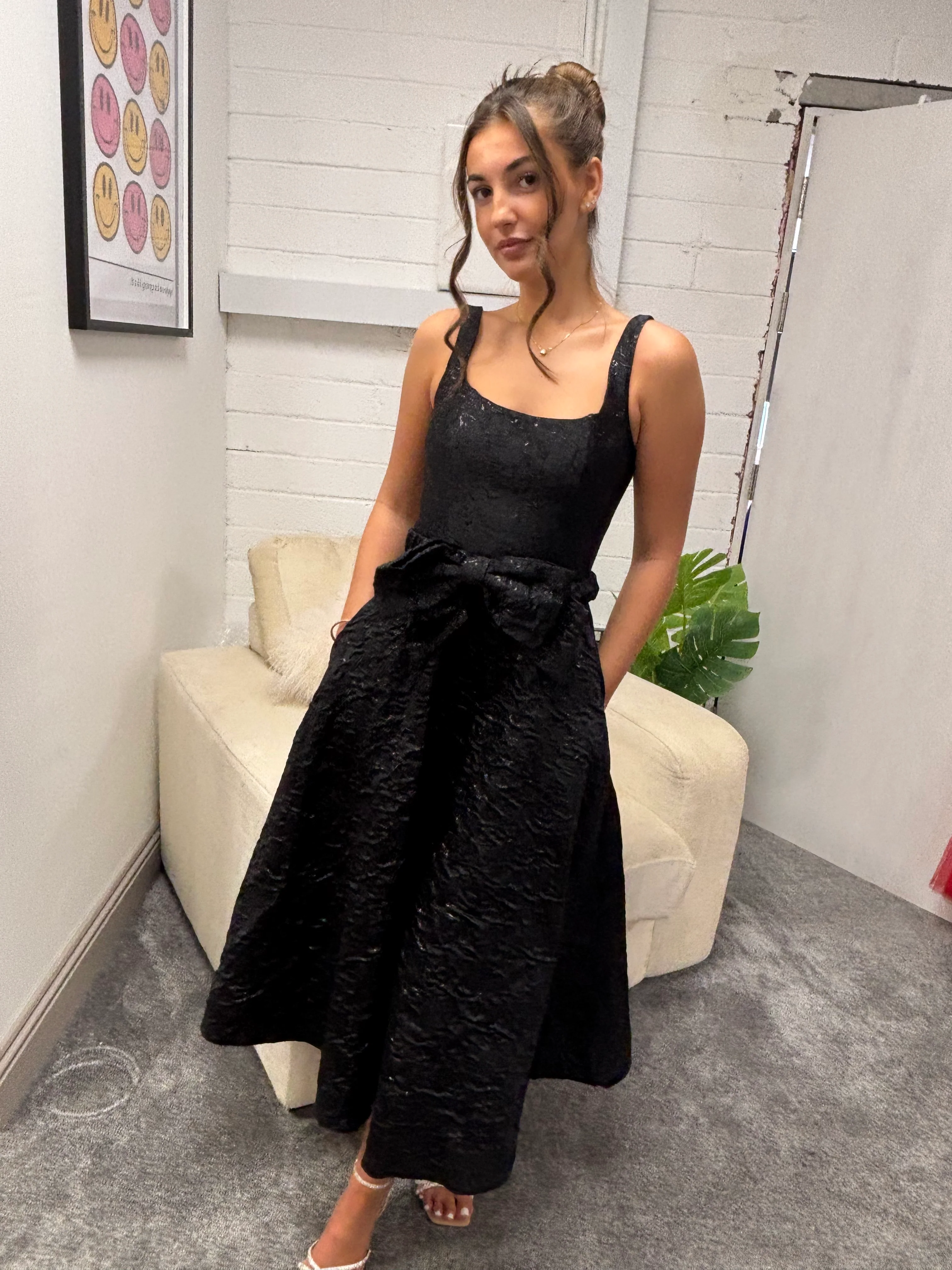 ARIA DRESS BLACK JACQUARD - Image 2
