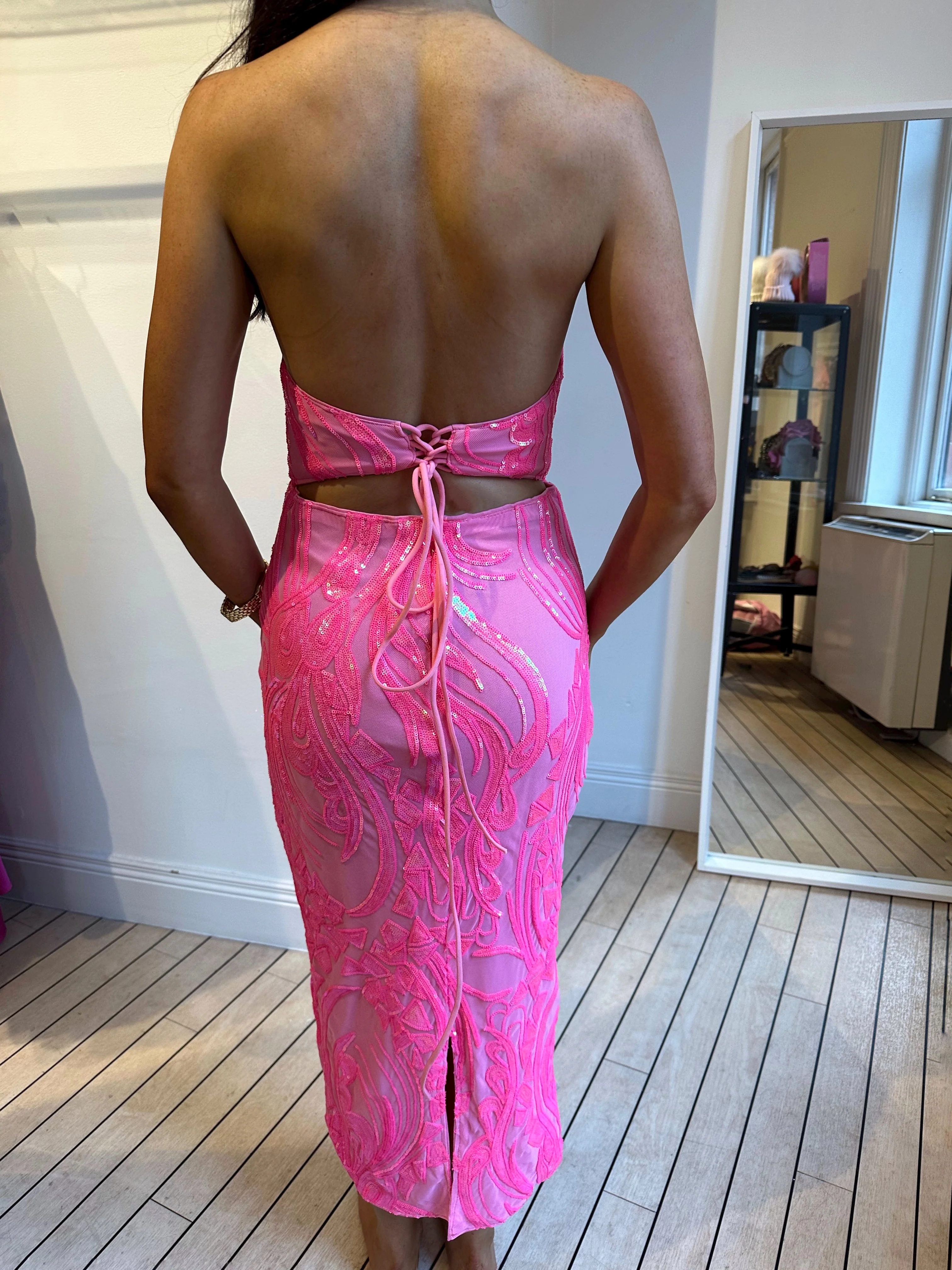 GIGI PINK MIDI DRESS - Image 2