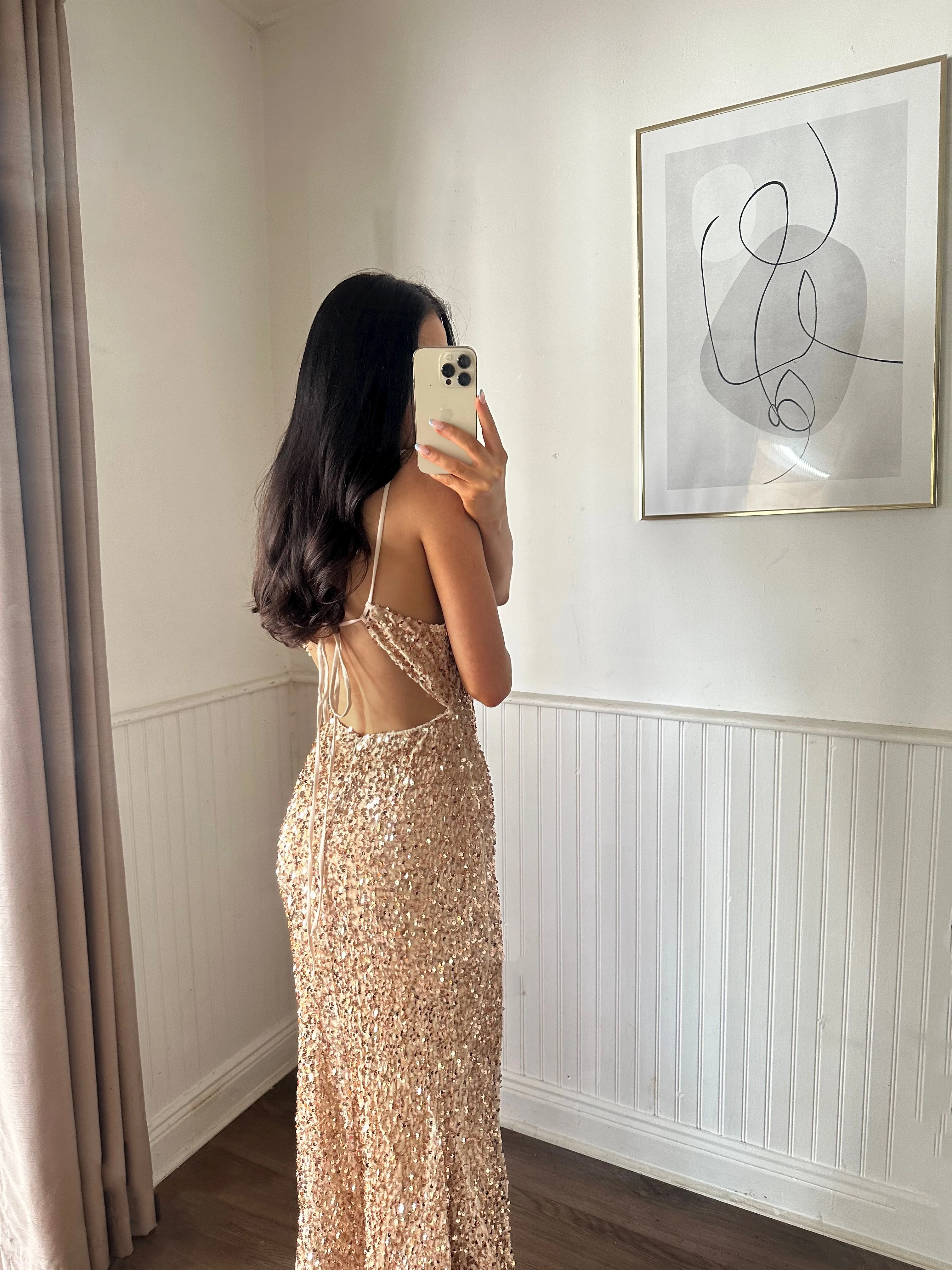 GOLD SEQUIN GOWN - Image 2