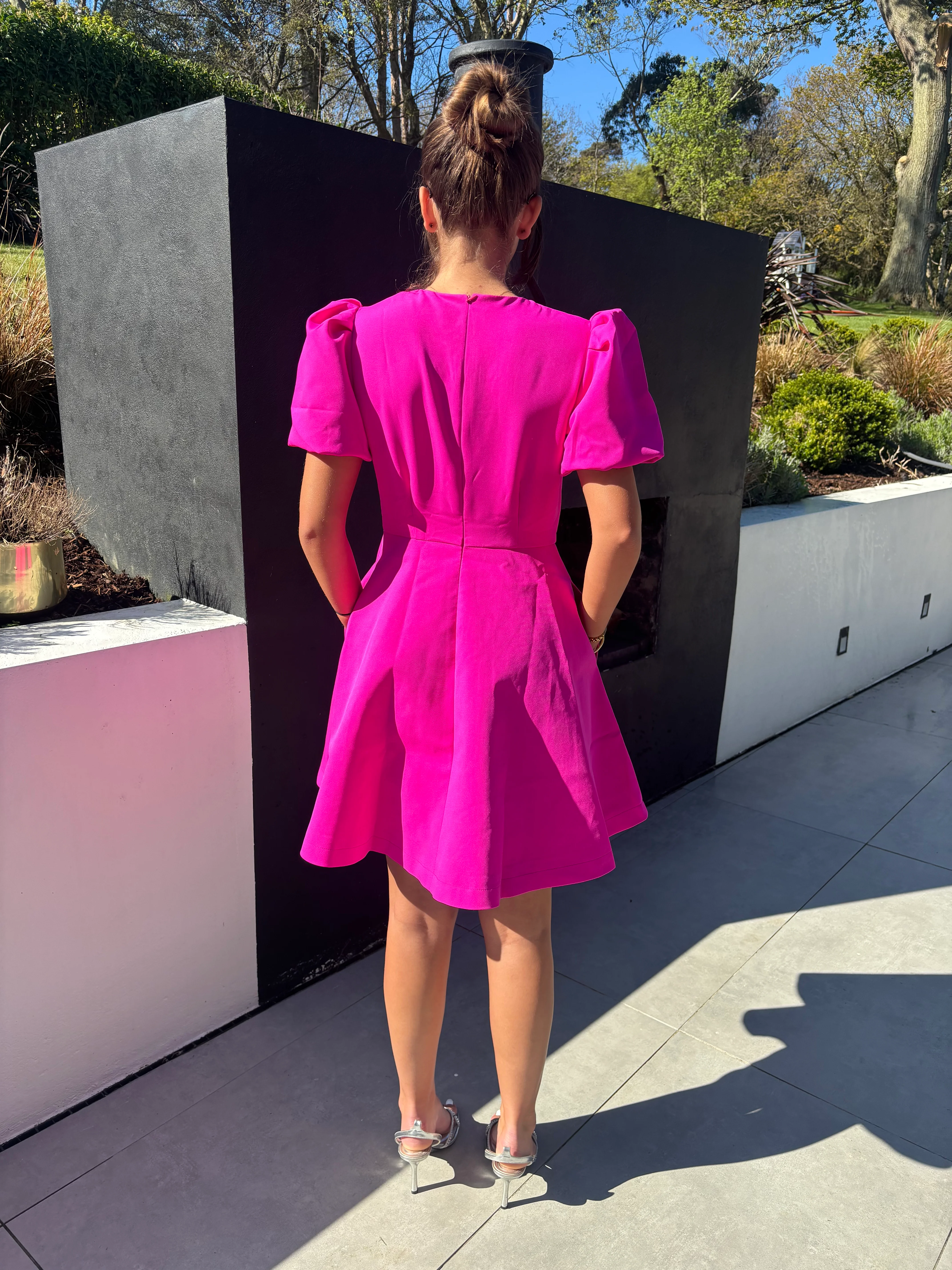 HOT PINK MINI BOW DRESS - DELIVERY 1st WEEK OF MAY - Image 2