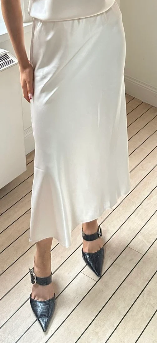 SJ - SATIN SKIRT IVORY - Image 4